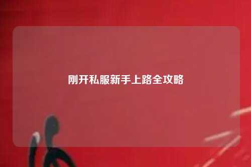 刚开私服新手上路全攻略